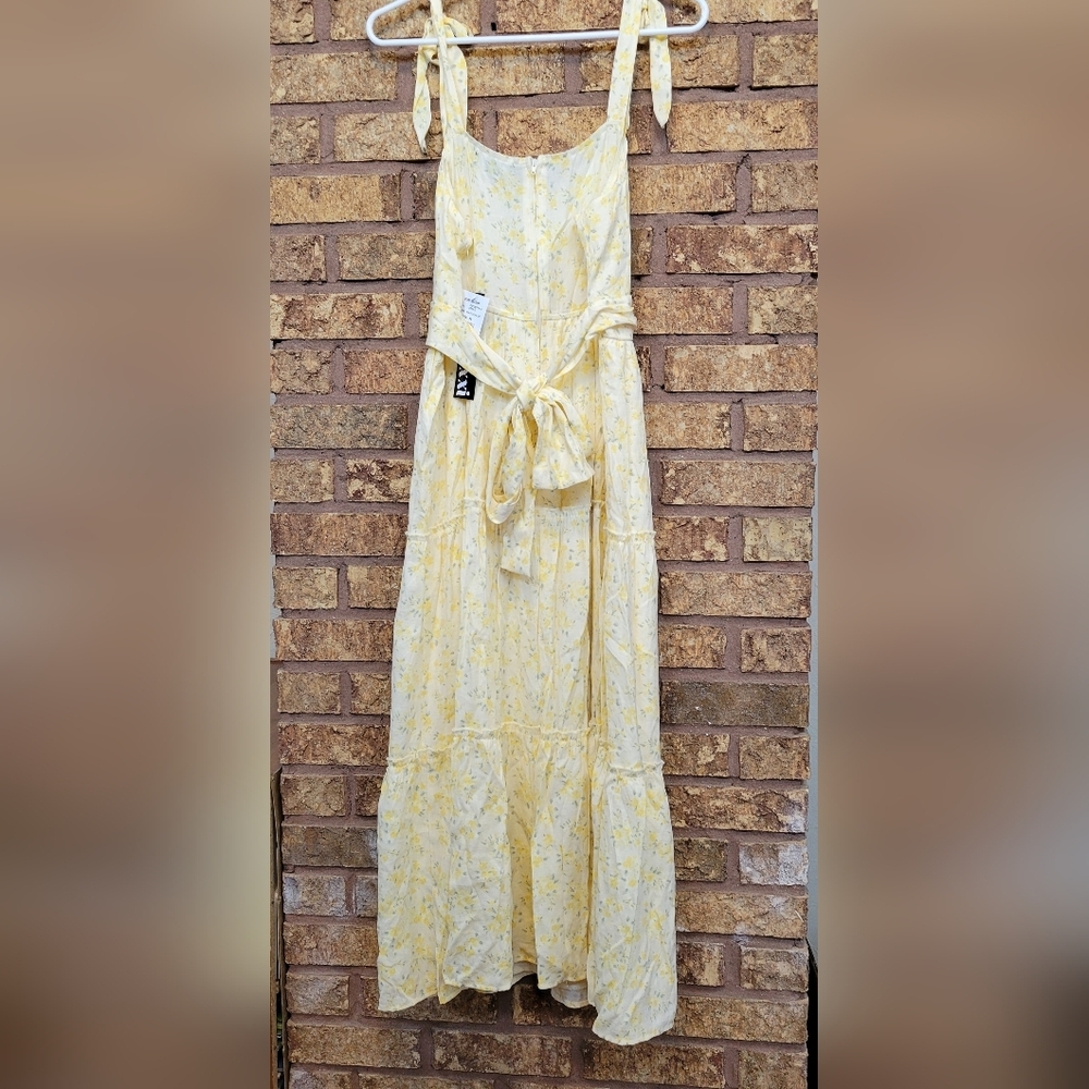 Trixxi Women's Maxi Yellow Floral Dress Size XL New with Tags - Picture 7 of 13